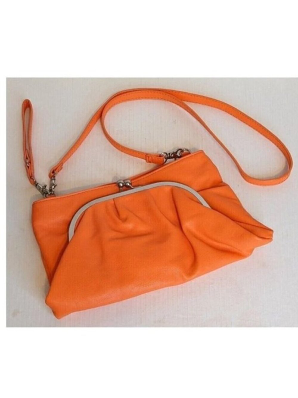 Unique CO-LAB Crossbody PURSE Orange Faux Leather Multi-Pockets Super Cute